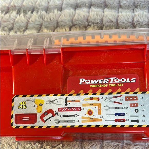 Power Tools Toy Set with Orange and Red Case with 40 pieces - Picture 4 of 4